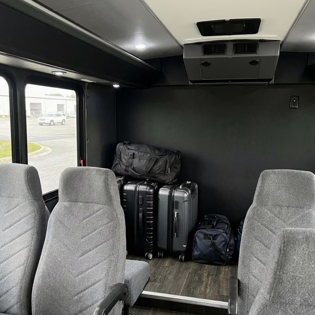 atascadero 15 passenger minibus luggage area
