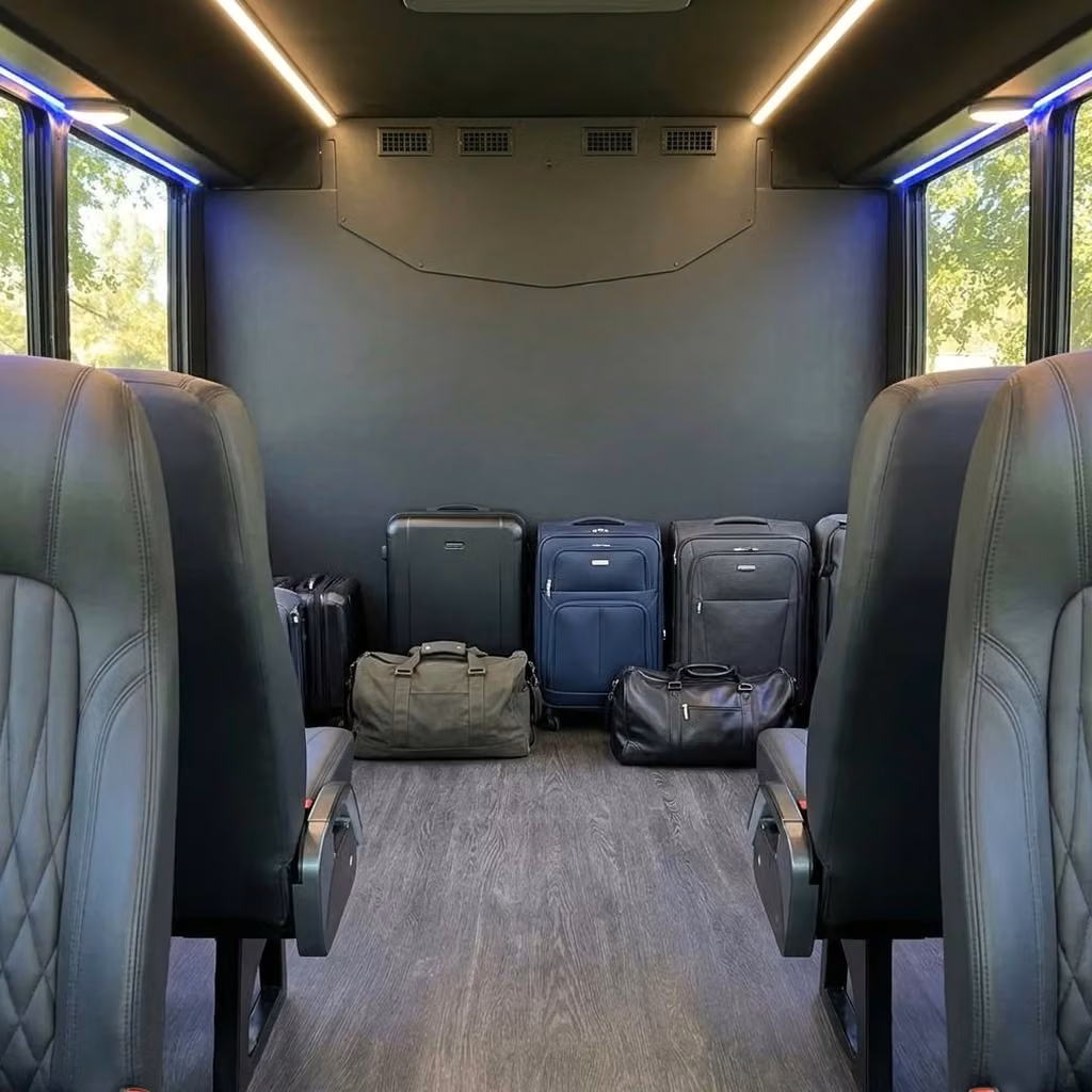 atascadero 20 passenger minibus luggage area
