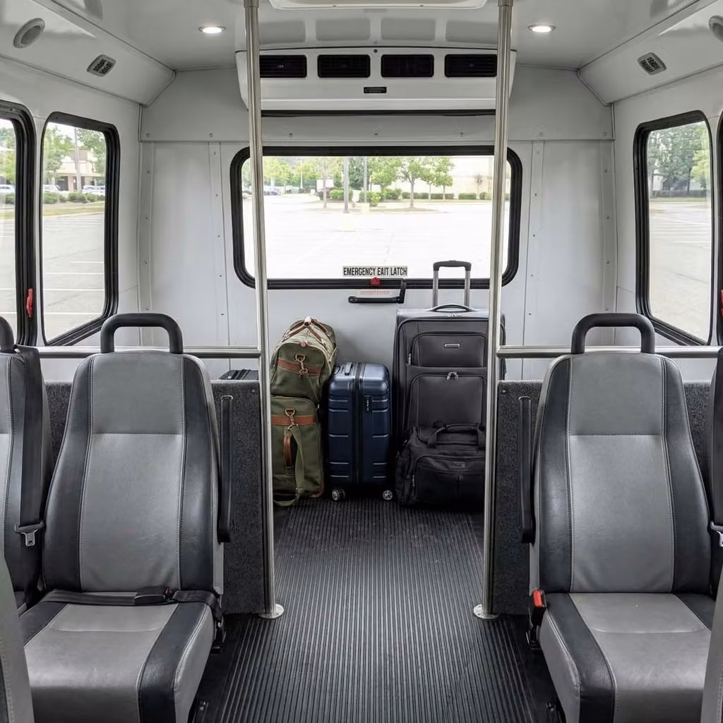 atascadero 35 passenger minibus luggage area