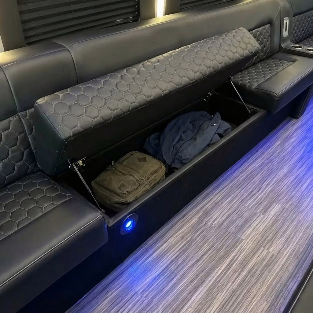atascadero party bus under seat storage
