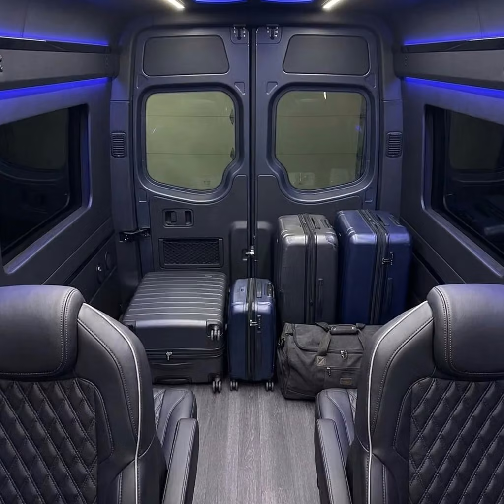 atascadero sprinter van rental with driver luggage area